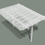 A modern glass and steel structure  canopy