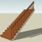 Escalera con balaustres pedada y frentines / Stair...