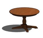 Round dining table with turned pedestal