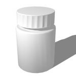 Plastic vitamin or pain reliever bottle, with cap