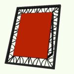 Red  Black Wrought-Iron Awning