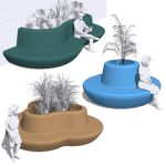 A set of three molded planter seats for any high t...