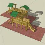 A wood building for children games