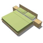 Bed on wooden base