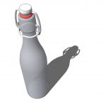 Glass water bottle with top as seen in restaurants