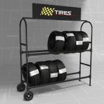 This set includes de rack and a 
generic tire.