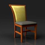 Generic dining chair. fabric back, leather seat.