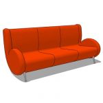 Full leather 3 seater sofa with steel legs
