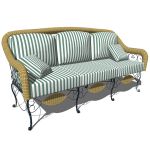 Wrought iron and wicker sofa for 3 people. Can be ...