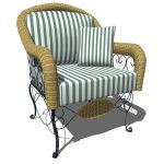 Wrought iron and wicker sofa armchair. Can be used...