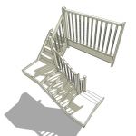 Quarter landing flight stair with stop chamfered b...