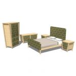 Coming Soon Bedroom Set. Shown in maple with fabri...