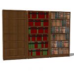 Selection of simple wooden bookcases, with and wit...
