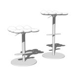Barstools with seat and backrest in soft integral ...