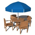 Pool dining set. Model includes 4 chairs, the tabl...