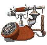 Antique style desk telephone. DWG and 3ds files av...