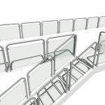 Glass and steel modern railing. Horizontal module ...