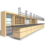Bar counter with shelving. 4 different layouts. (B...