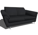View Larger Image of black leather sofa set