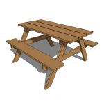 Child sized timber picnic table