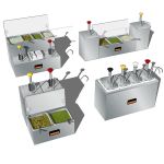 Server´s condiment serving stations. 4 diffe...