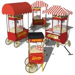 Popcorn machine carts in 4 different configuration...