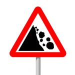 European warning sign: Falling rocks  Chute de pie...