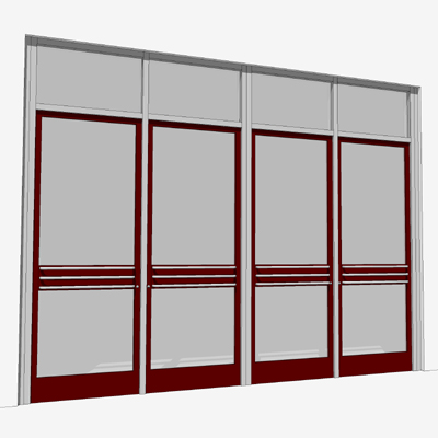 Theatre storefront entry with  3-0 x 8-0 doors. Do.... 