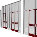 Theatre storefront entry with  3-0 x 8-0 doors. Do...