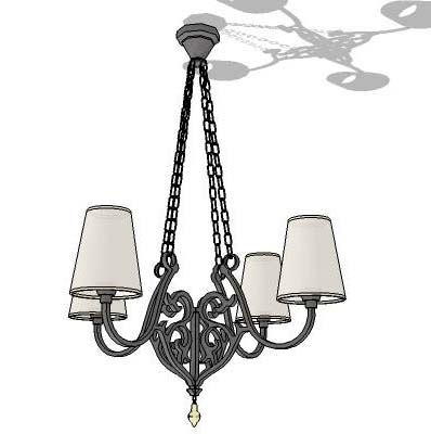 Wrought iron ceiling lamp. 