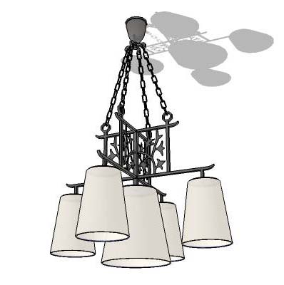 Wrought iron ceiling lamp. 