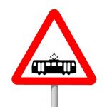 European warning sign: Tram