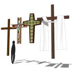 Set of 4 sanctuary crosses.