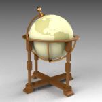 Large mounted globe