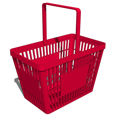 Model of a generic hand-held shopping basket for a.... 