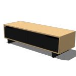 Long, low storage unit from IKEA; part of the Mand...