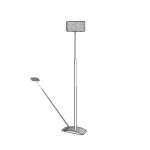 Metal standing lamp of modern design, made in chro...