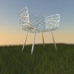 Fully 3D Metal Chair designated for outdoor use bu...