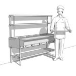 Commercial Kitchen Electric hot food table with 5 ...