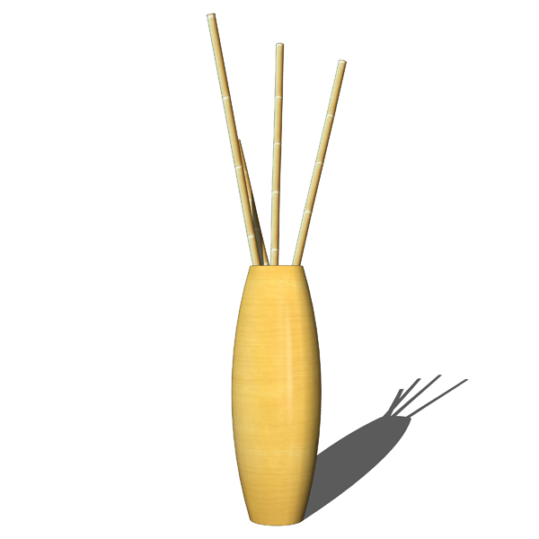Photoreal bamboo sticks in vases collection.. 