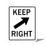 US Keep Right sign; 24 x 30 inches / 60cm x75 cm