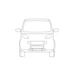 2d drawing of a Smart car - front view
