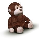A soft toy of a baby monkey