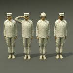 US troops, basic poses. In digital 
desert camouf...
