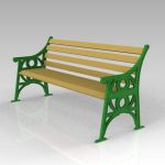 Cast iron park/garden bench; length 6.5ft / 2.1m