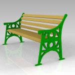 Low poly version of cast iron park bench (bench02)...