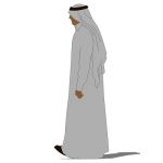 2D Face Me figure of a man in Arab dress. In four ...