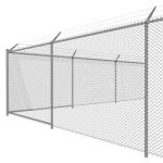 8ft High Chain Link Fence with 3-Strand Barbed Wir...