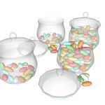 A candy jar in 4 configurations for any occasion.