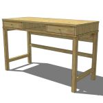 Solid wood desk from IKEA, 2 drawers and a compart...